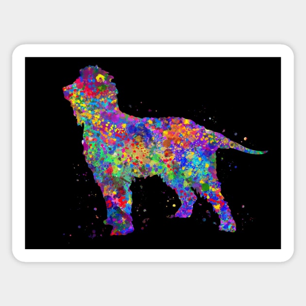 Irish water spaniel dog watercolor Sticker by Yahya Art